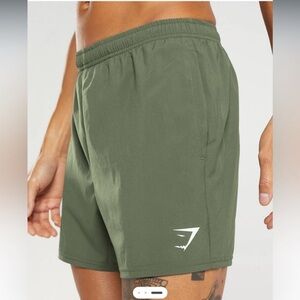 🔹Gymshark Men’s Olive Green Athletic Shorts